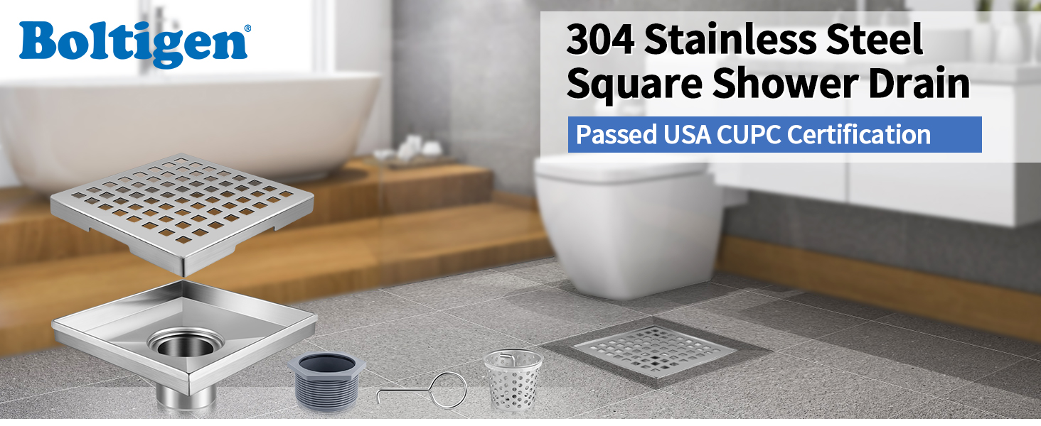 304 Stainless Steel Square Shower Drain