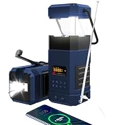 Libovgogo DF-585 Emergency LED Camping Lantern,IPX5 Waterproof Stereo Bluetooth Speaker,Hand Cran...
