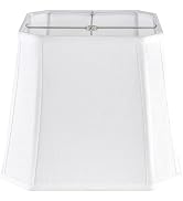 GO&SO 1 Pack White Linen Lamp Shade Square Cut Corners, 10