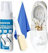 HIHWEM White Shoe Cleaner Kit 6.76oz White Sneaker Cleaning Foam with Brush & Towel, Works on Lea...