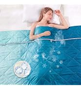 FMLIUY Quilt Cooling Blanket Queen Size 90x96 inch Peacock Blue Lightweight Summer Comforter Cold...