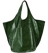 KlaOyer Large Tote Bags For Women,Huge Oversized Leather Tote Bag,Extra Large Capacity Bucket Pur...