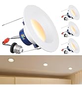 TORCHSTAR 6CCT 6 Inch LED Recessed Lighting Retrofit Downlight, 3000-1800K Dim to Warm, Aluminum ...