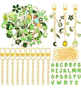 NEBURORA Bag Charms Kit Lip Gloss Keychain Making Kit,56 Cute Charms 10 Keychain Clips with Key C...