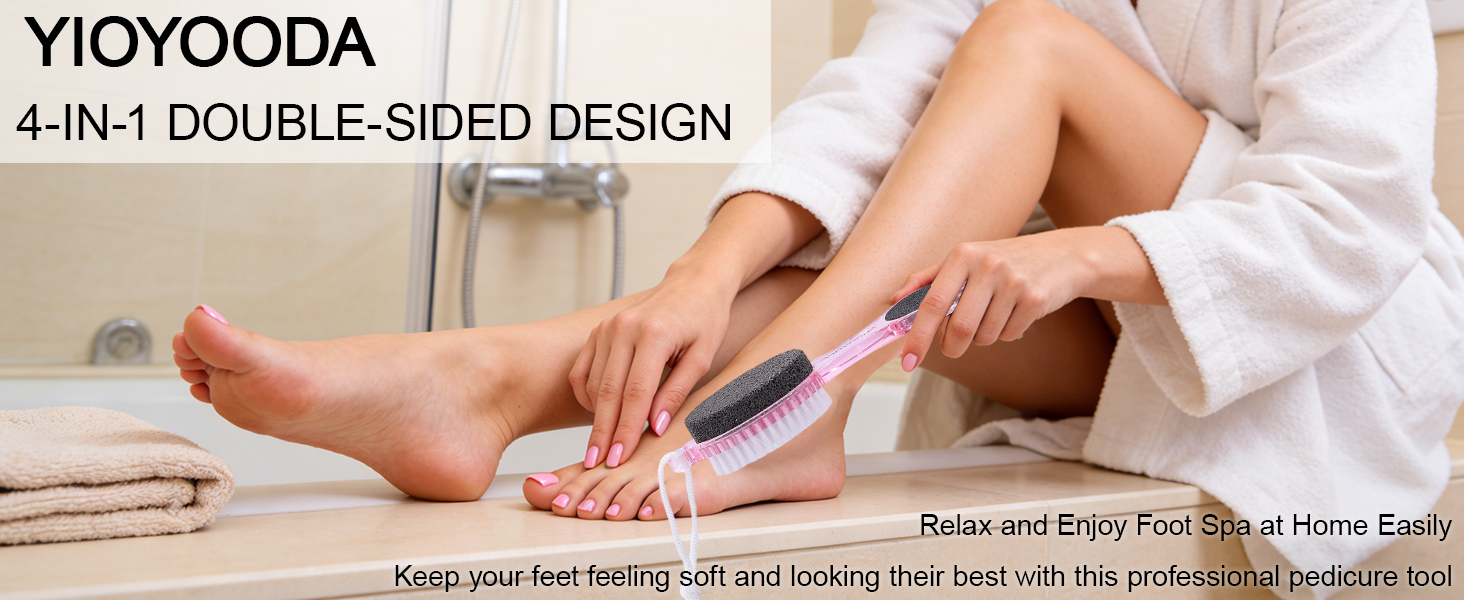 4-in-1 Foot Brush and Pumice Stone for Feet