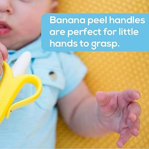 banana teether, banana toothbrush, baby toothbrush, infant toothbrush, silicone toothbrush