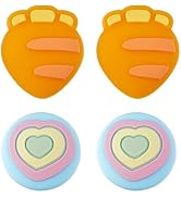 GORGECRAFT 4PCS 2 Styles Heart Thumb Grips Cute Silicone Joystick Caps Carrot Food Analog Joy Con...