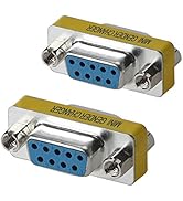 WOVTE DB9 Female to Female Mini Gender Changer Coupler Adapter Connector Pack of 2