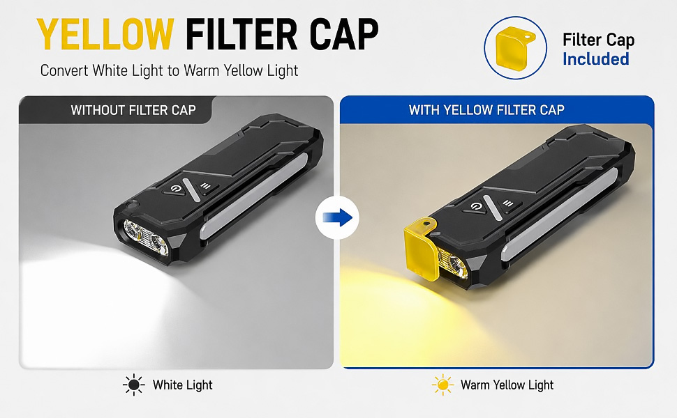 Flat flashlight with Yellow Filter