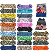 MONOBIN Paracord 550 Combo kit, 24 Colors 10ft Paracord Rope with Instruction, Multifunction Para...