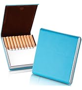 ZHOMA Portable Slim Leather Cigarette Case with Magnetic, Metal Cigarette Carrying Box for Hold 1...