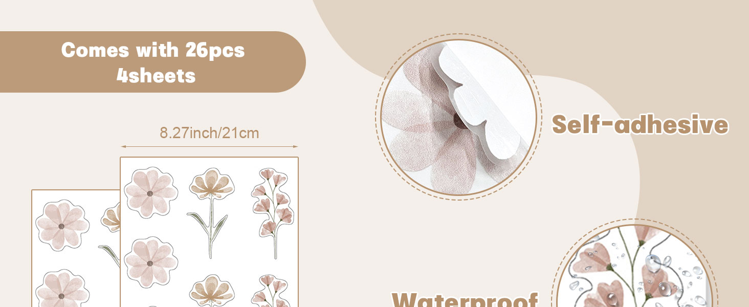 Boho Watercolor Nursery Wall Stickers