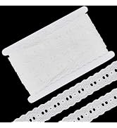 FINGERINSPIRE 15 Yards Eyelet Lace Trim 1-3/8 inch Wide Embroidery Cotton Lace Ribbon Crochet Sew...