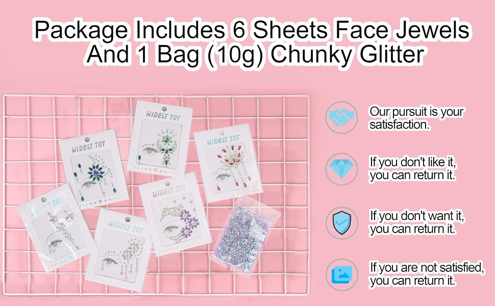 DECOYARDOO temporary tattoo kit face rhinestones stickers