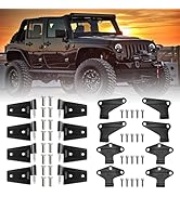 B.ZSSY 16PCS Body Door Hinge Sets Compatible with 2007-2018 Jeep Wrangler JK JKU Unlimited Inside...