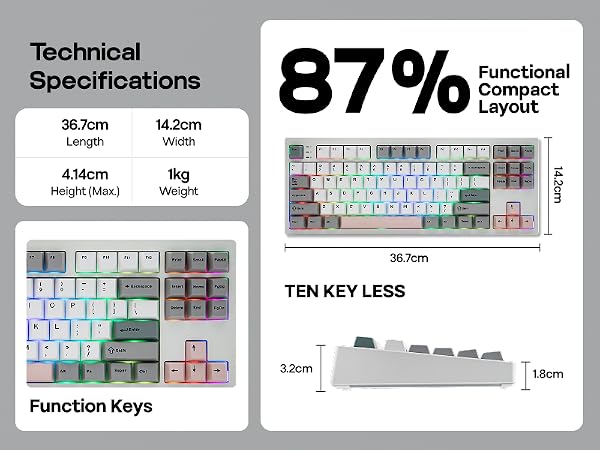 EPOMAKER TH87 Wireless Mechanical Keyboard with 10000mAh Battery