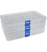 DUOFIRE Plastic Organizer Container Storage Box Adjustable Divider Removable Grid Compartment for...
