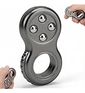4 in 1Fidget Toy Finger Ring Sensory Press Botton for Kids Adults, Small Metal EDC Stress Relief ...