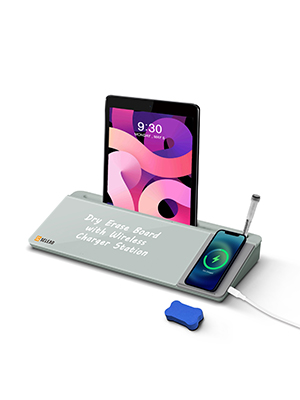 DESK DRY ERASE BOARD WITH WIRELESS CHARGING
