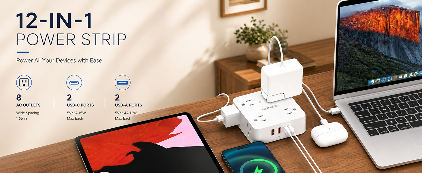 2 prong to 3 prong power strip