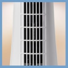 exterior safety grille provides another layer of protection on this tower fan by Comfort Zone