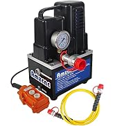 AMZCNC Electric Hydraulic Pump Power Pack Unit 2 Stage Double Acting 110v 10k psi (10000Psi One W...