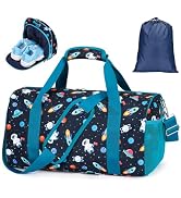 BrainyBees Kids Travel Duffle Bag - Boys Weekender Bag for 3-8 Year Olds with Adjustable Padded S...