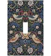 HLCoChT Decorative Art Light Switch Covers William Morris's Flowers and Birds” Single Toggle Wall...