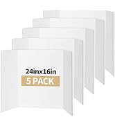CRUGLA Trifold Poster Board – 5 Pack, 24 x 16 White Corrugated Presentation Display Boards for Sc...