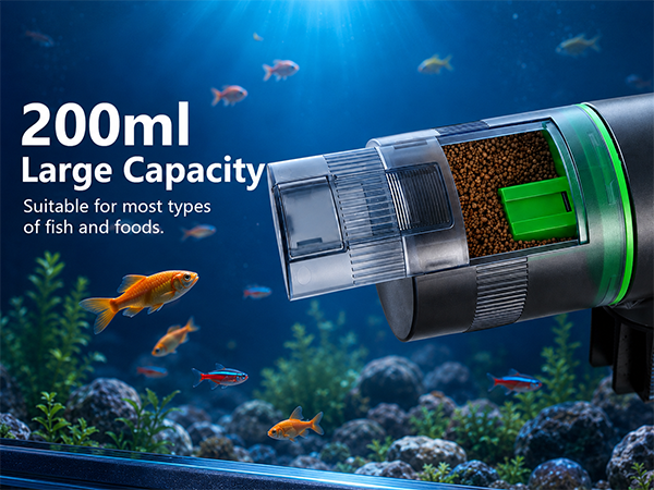 200ml Large Capacity: Suitable for most types of fish and foods.