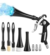 Car Detailing Air Cleaning Gun - High Pressure Dry Blower Cleaner with 2 Nozzles 3 Brushes 3 Conn...