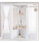 HOMEIDEAS Non-See-Through Sidelight Curtains for Front Door, Privacy Semi Sheer Door Window Curta...