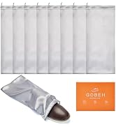 Shoe Dust Bags - 8 Pack Shoe Bags for Travel Satin Fabric with Drawstring Closure,Washable Breath...