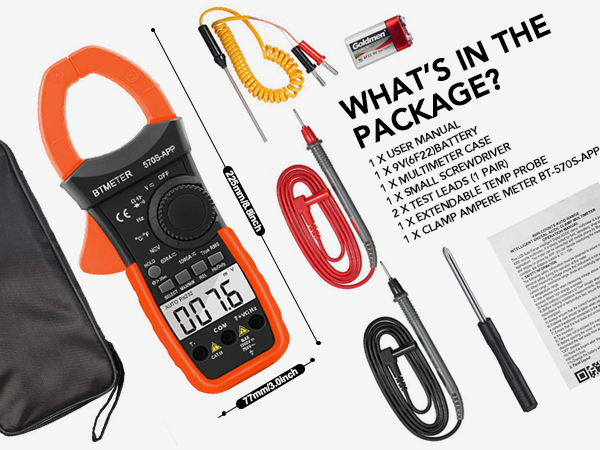 smart ampmeter voltmeter clamp on Ammeter current volt ampere resistance continuity electrical