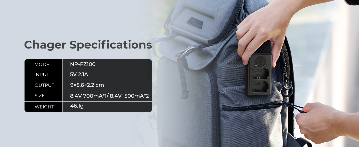 npfz100 charger specification