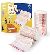 ZJCCTO 2 Pack Elastic Bandage Wrap | 3" Medical Bandage Wrap with Hook-and-Loop Fasteners on Both...