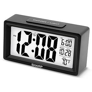 small battery powered clock with large screen travel