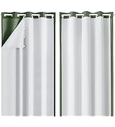 Aiyufeng 2 Panels 100% Blackout Curtain Liners for Behind Curtains, Darkening Thermal Insulated B...