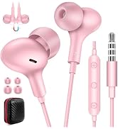 Wired Earbuds Noise Canceling for Chromebook PC School, 3.5mm Headphones Ear Buds Wired with Mic ...