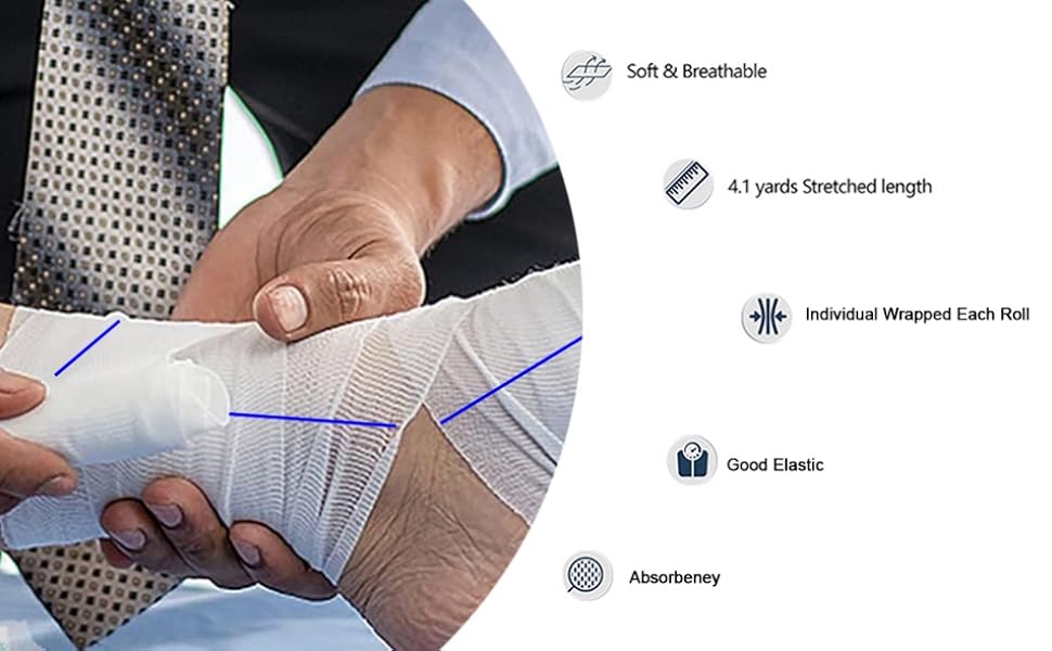 3in x 4.1yd Breathable Conforming Stretch Gauze Wrap