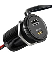 Obeaming 118W 12V USB Outlet 100W Type-C Laptop Car Charger, 18W QC3.0 USB Fast Charging Waterpro...