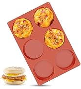 Ocmoiy 4 Inch Silicone Egg Mold for Baking/Jumbo Muffin Top Pan, 1 Pack Non-Stick Large Round Mol...