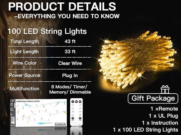 100 led string lights