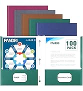 Two Pocket Folders, PANDRI 100 Pack Two Pocket Folders with Prongs, 2 Pocket 3 Prong Folders Desi...