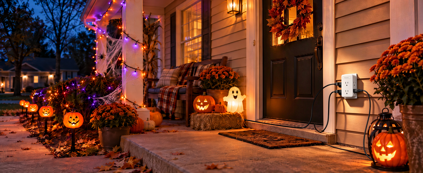 Expand One Outlet for Halloween String Lights, Ghost Lights & Decor