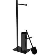 RUACQ Toilet Paper Holder Stand,Bathroom Toilet Tissue Paper Roll Holder Free Standing with Toile...