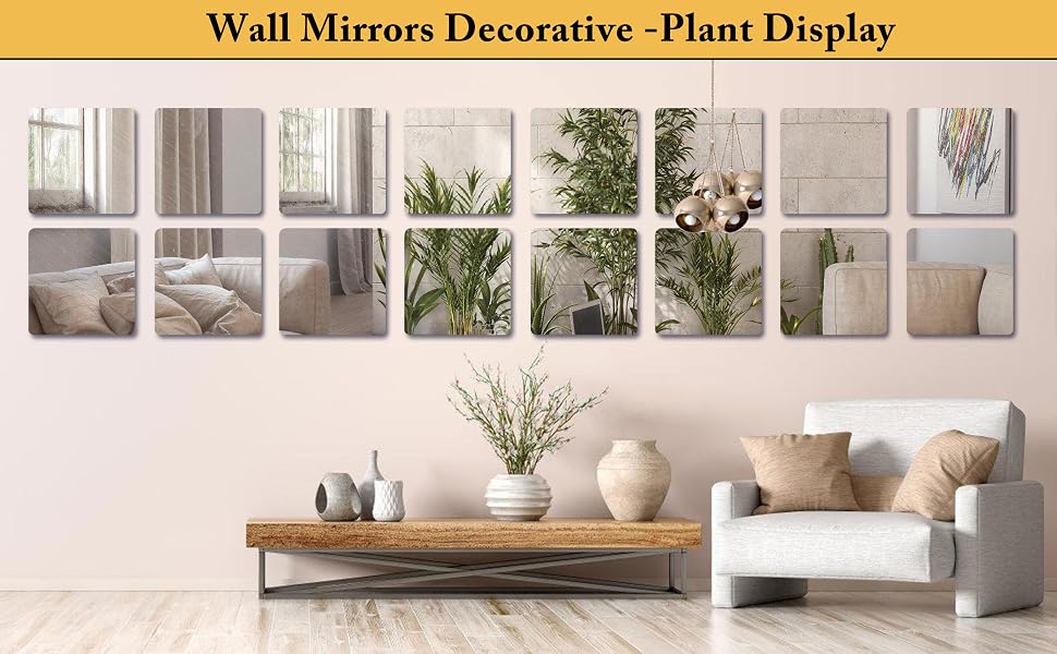 VXKZF Unbreakable Wall Mirror Full Length Mirror Tiles
