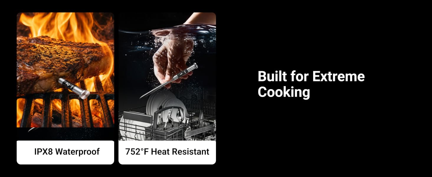 wireless meat thermometer digital thermometer for cooking smart meat probe grill thermometer