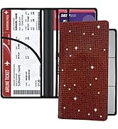 Sparkling Rhinestone Car Registration and Insurance Holder Document Organizer with Magnetic Closu...