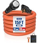 15FT 50 Amp Generator Extension Cord, RV Extension Cord with Twist Lock, NEMA 14-50P/SS2-50R, 6/3...